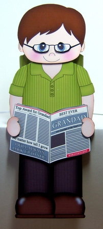 3D On the Shelf Card Kit - Coleman reads about The Worlds Best Grandad in the Paper by Katie Silver
