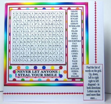 WORDSEARCH  COUNTRIES by Katie Silver