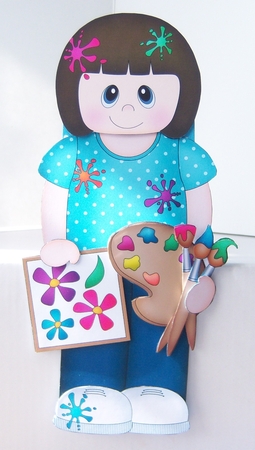 3D On the Shelf Card Kit - Little Artist Taryn is being very creative in the Studio by Katie Silver