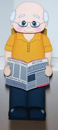 3D On the Shelf Card Kit - Bertram is the The Worlds Best Grandad by Katie Silver