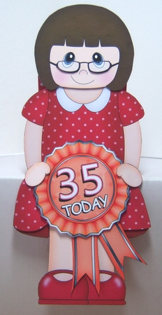 3D On the Shelf Card Kit - Emmie is the Birthday Girl with ages 30 - 45 age Rosette Decoupage by Katie Silver