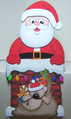 3D On the Shelf Card Kit - Christmas Santa is taking the Presents down the Chimney by Katie Silver