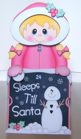 On the Shelf Sleeps Till Santa Card Kit - Cute Little Christmas Eskimo by Katie Silver