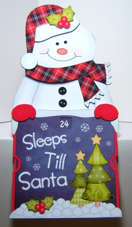 On the Shelf Sleeps Till Santa Card Kit - Cute Christmas Snowman Mack by Katie Silver