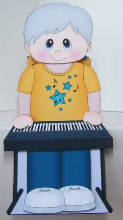 3D On the Shelf Card Kit - Keyboard Player Old Man Daryl by Katie Silver
