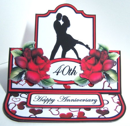 Easel pop-up Red Roses by Katie Silver