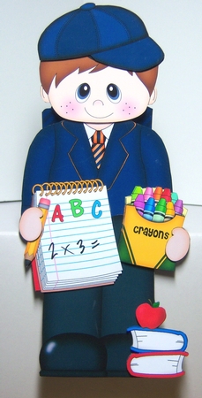 3D On the Shelf Card Kit - Its the 1st day at school for Little Shoolboy Agustin by Katie Silver