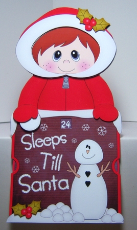 On the Shelf Sleeps Till Santa Card Kit - Cute Little Christmas Eskimo by Katie Silver