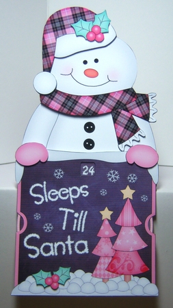On the Shelf Sleeps Till Santa Card Kit - Cute Christmas Snowman Mack by Katie Silver