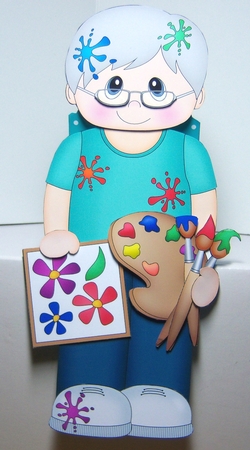 3D On the Shelf Card Kit - Little Artist Orlando is being very creative in the Studio by Katie Silver