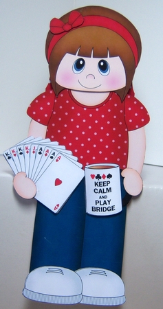 3D On the Shelf Card Kit - Card Player Janay enjoys a rubber of Bridge by Katie Silver