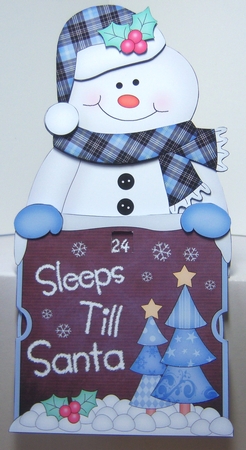 On the Shelf Sleeps Till Santa Card Kit - Cute Christmas Snowman Mack by Katie Silver