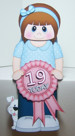 3D On the Shelf Card Kit - Young Lady Viviana is the Birthday Girl with ages 18 - 25 age Rosette Decoupage by Katie Silver