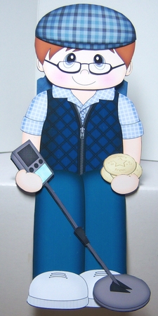 3D On the Shelf Card Kit - Little Treasure Hunter Metal Detectorist Jarod by Katie Silver