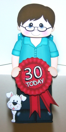 3D On the Shelf Card Kit - Royce is the Birthday Boy with ages 30 - 45 age Rosette Decoupage by Katie Silver