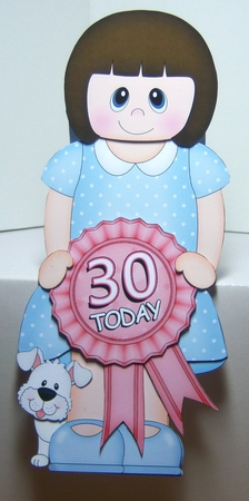 3D On the Shelf Card Kit - Jaquelyn is the Birthday Girl with ages 30 - 45 age Rosette Decoupage by Katie Silver