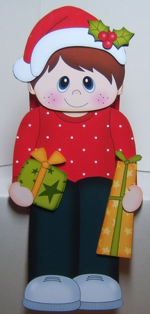 3D On the Shelf Card Kit - Christmas Jumper Boy delivers the Presents by Katie Silver