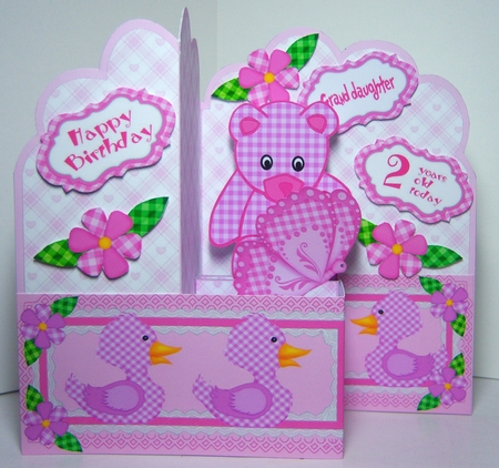 Z-Fold pop-up   Pink Teddy 1-4 years by Katie Silver