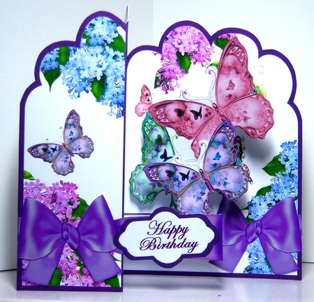 Z-Fold pop-up  Jewelled Butterflies by Katie Silver