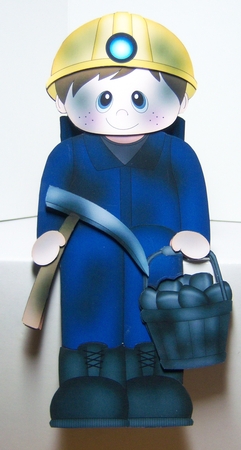 3D On the Shelf Card Kit - Little Coal Miner Donte returns from the Pit by Katie Silver