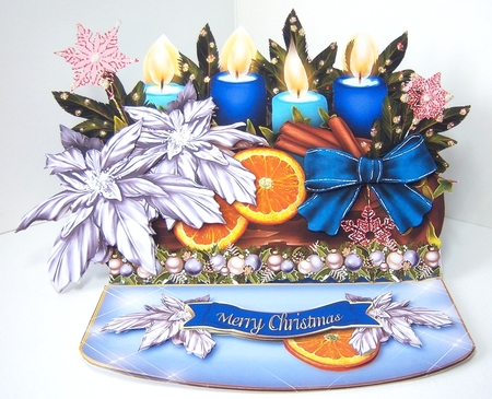Christmas Candles Silver and Blue by Katie Silver