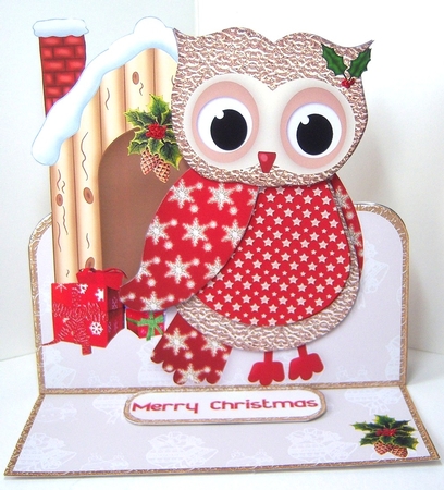 Christmas Owl Easel Card Mini Kit by Katie Silver