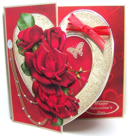Valentine Roses - Offset Heart Card Mini Kit by Katie Silver