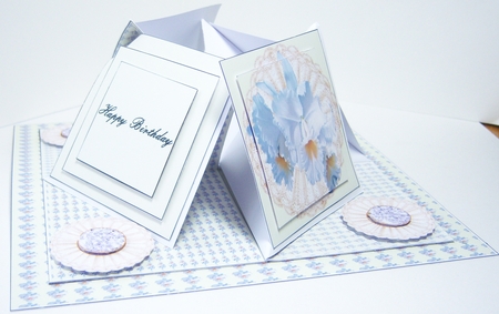 White orchid easel quad card. by Katie Silver