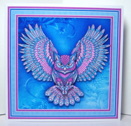 ZEN OWL 8x8 All Occasion Decoupage & Insert Mini Kit by Katie Silver