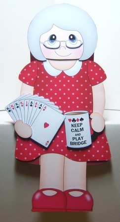 3D On the Shelf Card Kit - Card Player Vilma enjoys a rubber of Bridge by Katie Silver