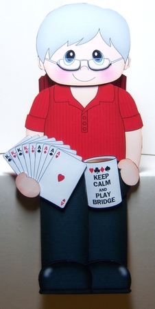 3D On the Shelf Card Kit - Card Player Heath enjoys a rubber of Bridge by Katie Silver