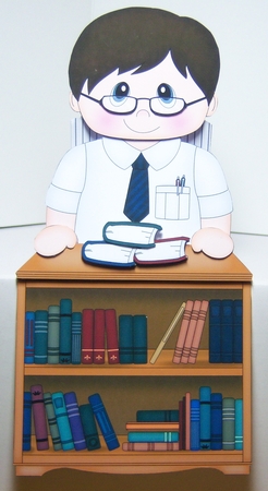 3D On the Shelf Card Kit - Little Book Shop or Librarian Man Emerson by Katie Silver