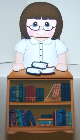 3D On the Shelf Card Kit - Little Book Shop or Librarian Lady Jann by Katie Silver