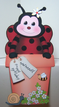 3D On the Shelf Card Kit - Flower Pot Friends Little Ladybird Bugs by Katie Silver