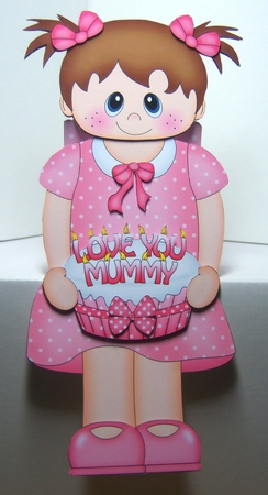 3D On the Shelf Card Kit - Little Toddler Kacey has a Cake for Mum by Katie Silver