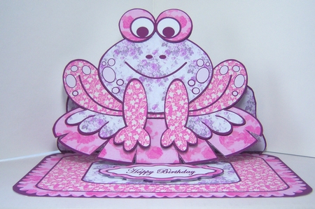 Frog easel  Pink Floral by Katie Silver
