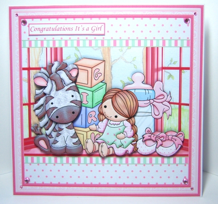 GIRLS STUFF NEW BABY GIRL 8x8 Decoupage & Insert Mini Kit by Katie Silver