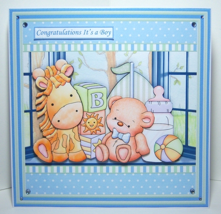 BABY BOY SHELF 8x8 Decoupage & Insert Mini Kit by Katie Silver
