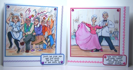 The Wrinklies Decoupage - Old Age Partiers by Katie Silver