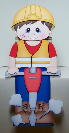 3D On the Shelf Card Kit - Workman Kory is at work with his Pneumatic Drill by Katie Silver