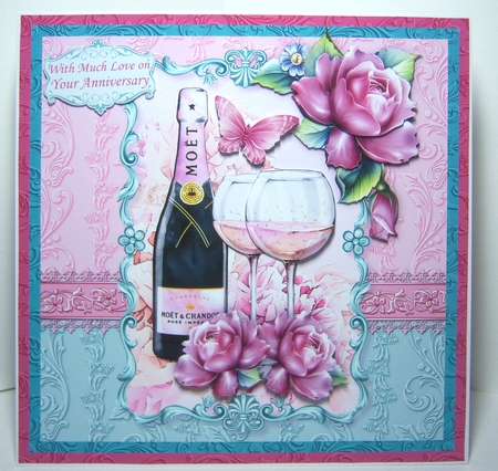 CHAMPAGNE CELEBRATIONS 8x8 All Occasions Decoupage & Insert Mini Kit by Katie Silver