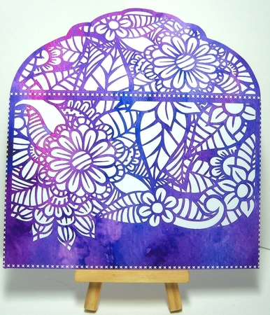 Floral White Insert - Purple alcohol - Gift Voucher Pocket/Money Wallet by Katie Silver