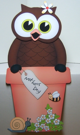 3D On the Shelf Card Kit - Flower Pot Friends Little Hoot Owl by Katie Silver