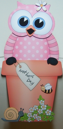 3D On the Shelf Card Kit - Flower Pot Friends Little Hoot Owl by Katie Silver
