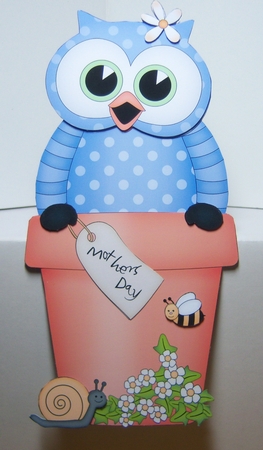 3D On the Shelf Card Kit - Flower Pot Friends Little Hoot Owl by Katie Silver