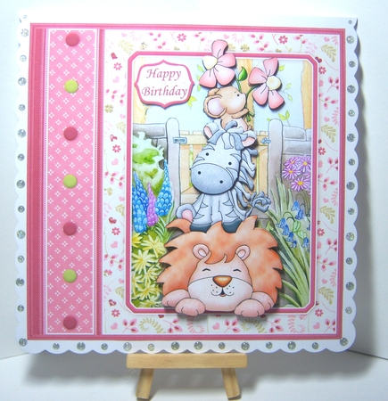 ANIMAL TOWER If Friends Were Flowers 7.5 Decoupage & Insert Mini Kit by Katie Silver