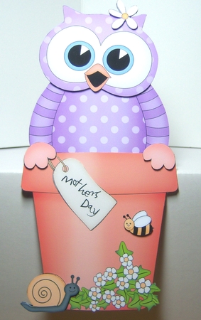 3D On the Shelf Card Kit - Flower Pot Friends Little Hoot Owl by Katie Silver