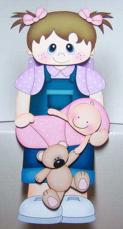 3D On the Shelf Card Kit - Little Toddler Arnita is a New Big Sister by Katie Silver