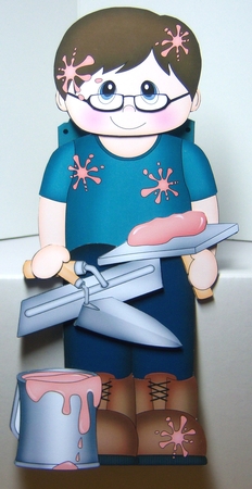 3D On the Shelf Card Kit - Plasterer Scotty is ready for work by Katie Silver