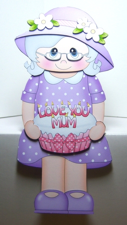 3D On the Shelf Card Kit - Old Lady Florie has a Mothers Day Cake by Katie Silver